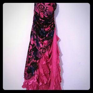 Full length Strapless Prom gown